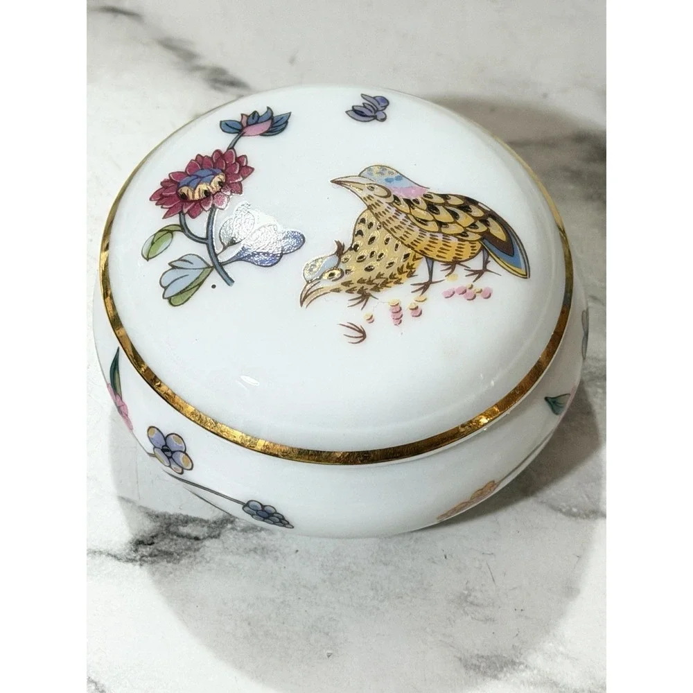 Haviland Golden Quail Round Lidded Box Limoges, France (A3206)